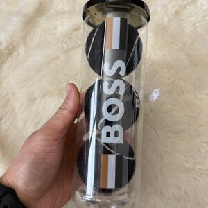 BOSS Black Tennis Balls with White & Tan Stripes